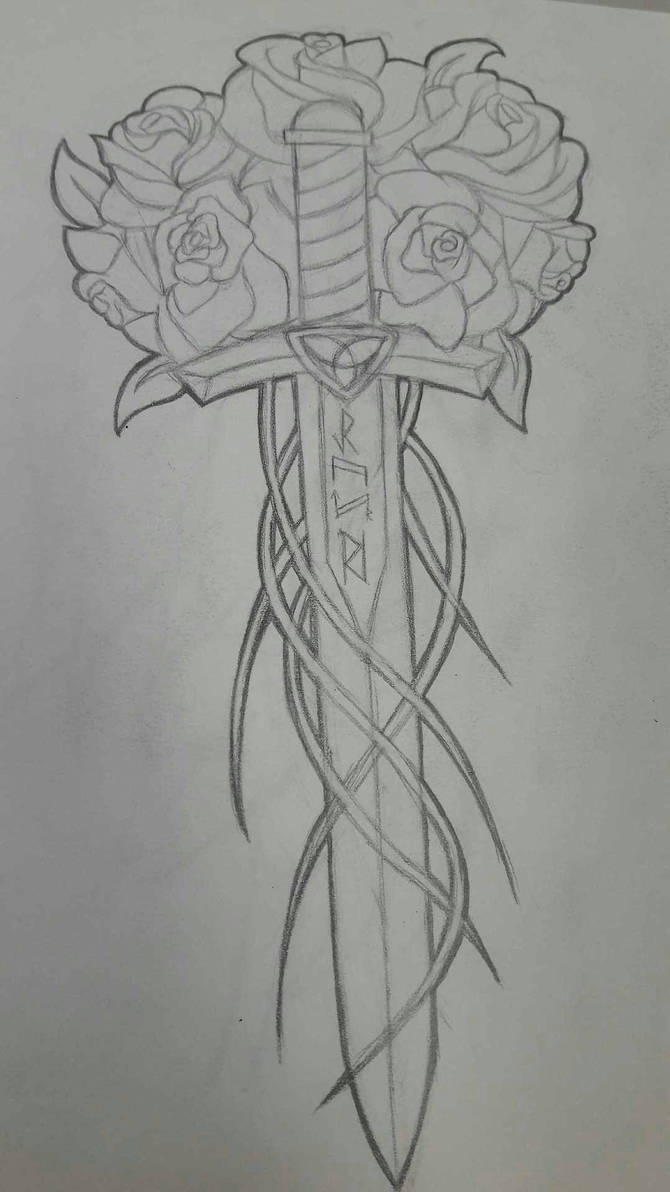 Sword With Roses Simiple Sword with Roses by AK-tat on DeviantArt