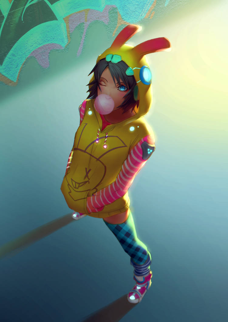 Psychedelic Hooded Rabbit by Nopejun on DeviantArt