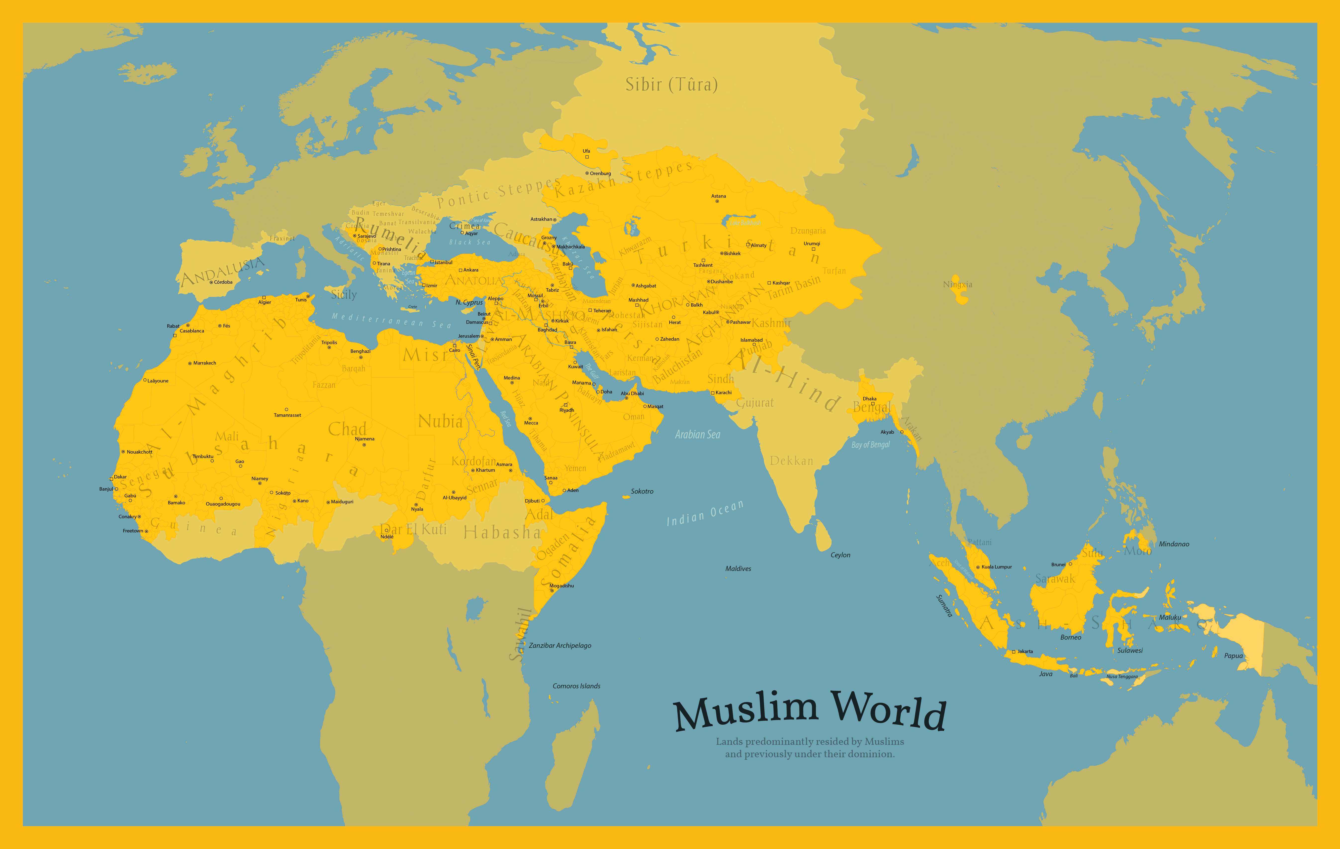 Muslim World V3 0 By Yahyacan On Deviantart Map Of The Muslim World