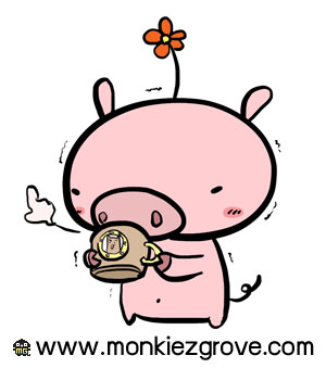 Piglet and Morning coffee