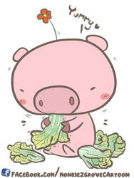 Piglet and Chinese cabbage