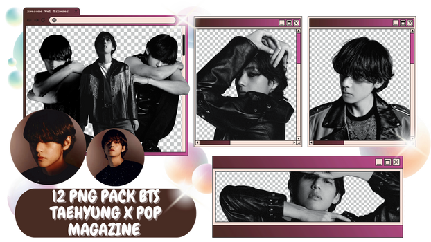 PNG PACK BTS TAEHYUNG X POP MAGAZINE