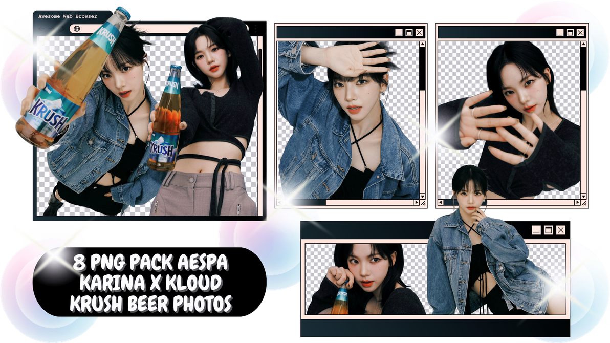 PNG PACK AESPA KARINA X KLOUD KRUSH BEER PHOTOS by starcolors13 on