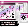 PNG PACK BLACK AND PINK ELEMENTS
