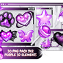 PNG PACK YK2 PURPLE 3D ELEMENTS