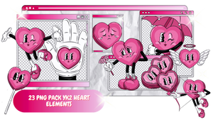 PNG PACK YK2 HEART ELEMENTS