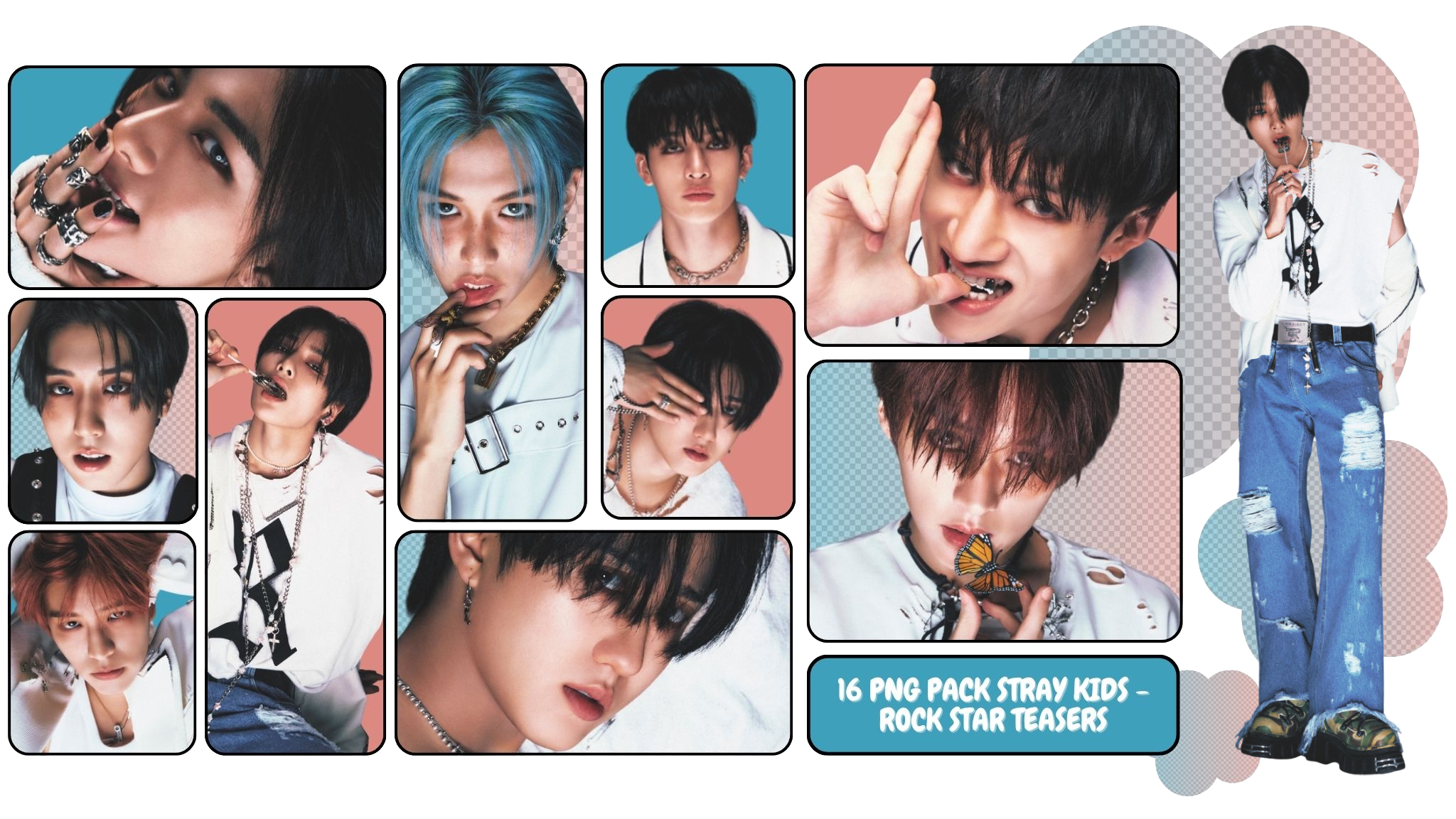 PNG PACK STRAY KIDS - ROCK STAR TEASERS