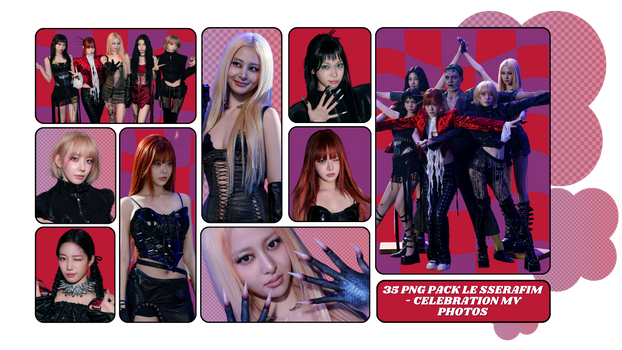 PNG PACK LE SSERAFIM - CELEBRATION MV PHOTOS