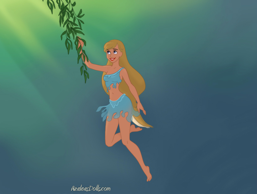 Jungle Aleu Swinging on a Vine in Mermaid Scene