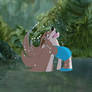Aleu Bathing in the Jungle