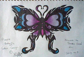 Lilac Blue Butterfly Tattoo