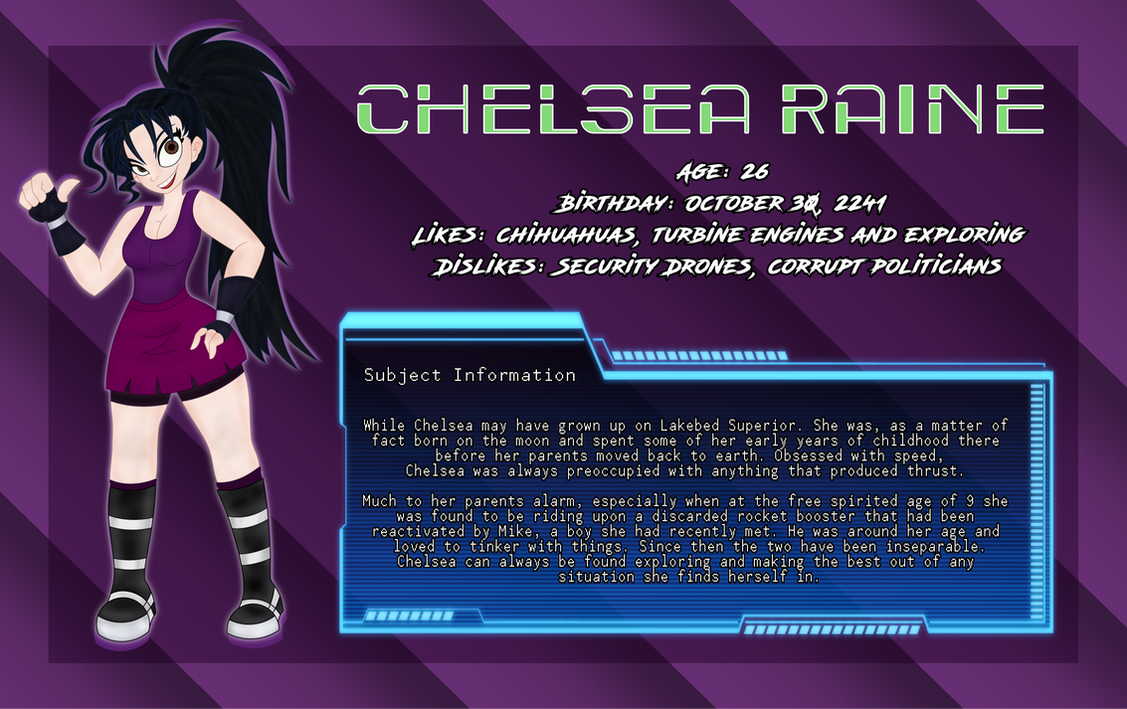 Chelsea Raine Character Sheet - Commission by Rigid-Calico on DeviantArt