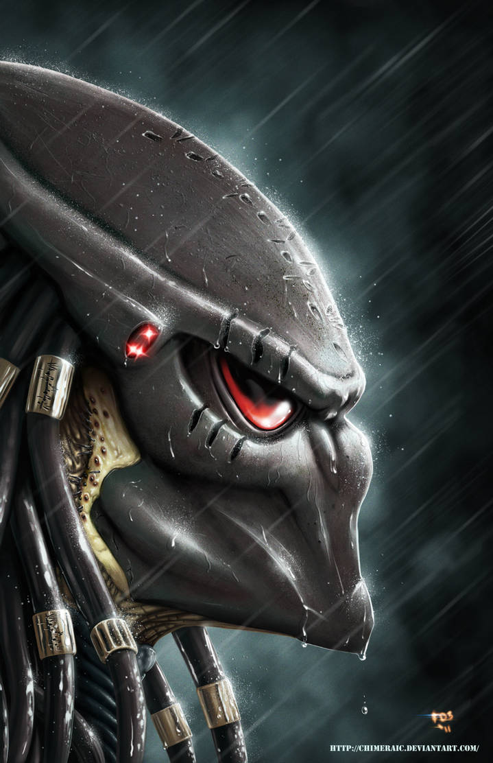 Pred Head in the Rain by chimeraic on DeviantArt