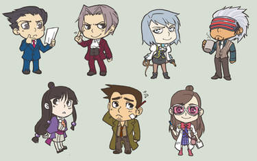 Phoenix Wright Chibis Redux