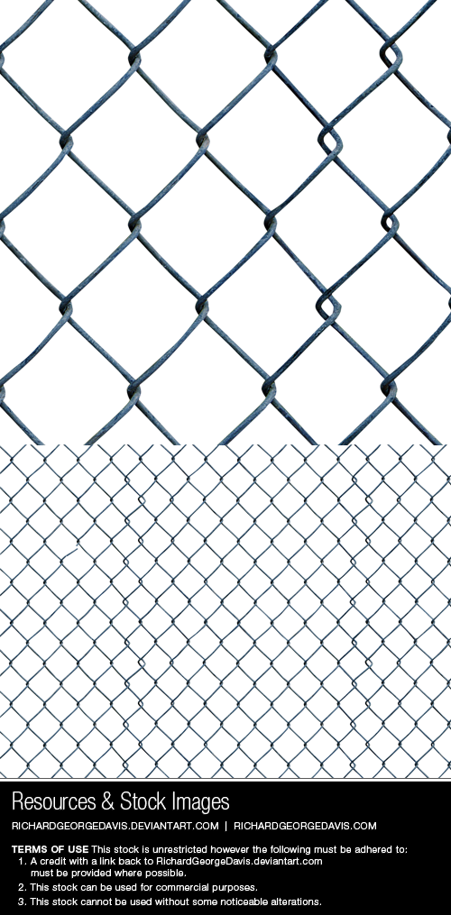 Chain linked diamond mesh fence - png + psd