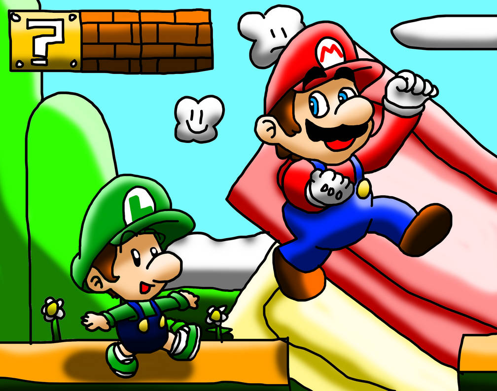 papa luigi and his baby galoomblings  Super mario art, Mario comics, Mario  art