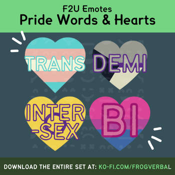 (F2U) Pride Words and Heart Emojis