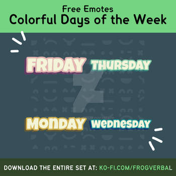 Colorful Days of the Week PNGs/Discord Emojis