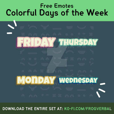 Colorful Days of the Week PNGs/Discord Emojis by Emojis-Are-Cool on ...