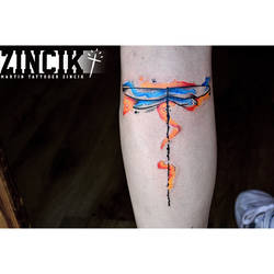 Martin Tattooer Zincik - Dragonfly watercolor