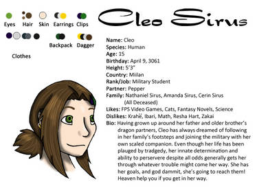 Cleo Sirus Bio Sheet