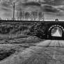 Old railway bridge monochrome