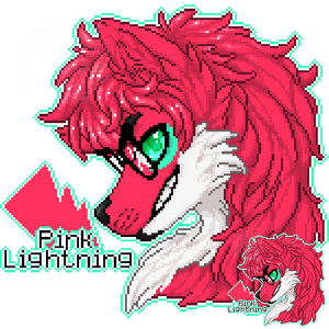 MFF Pixel Bust Badge: Pink Lightning