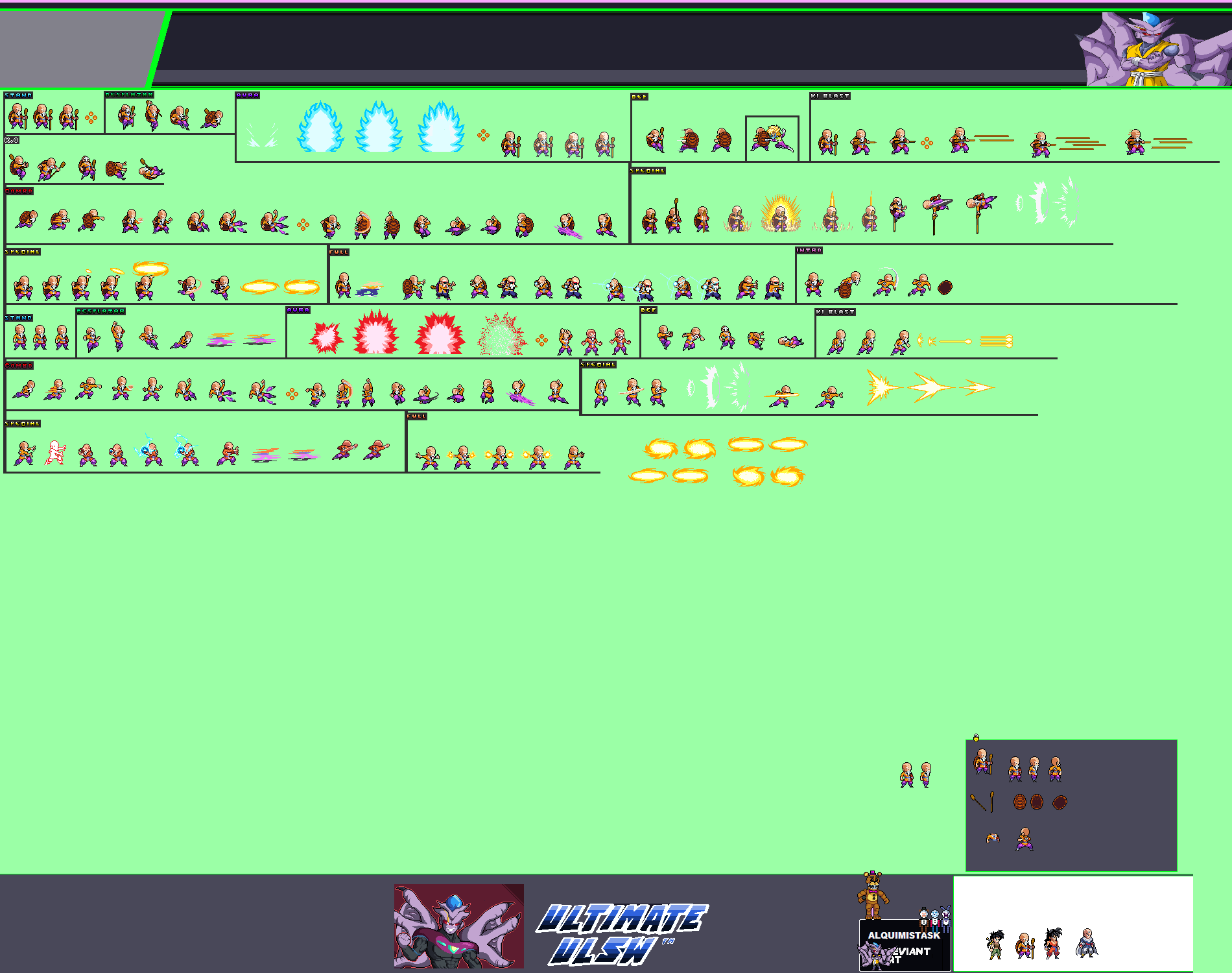 Krillin Db Multiverse Sprite sheet