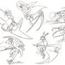 Maka in action/fight poses