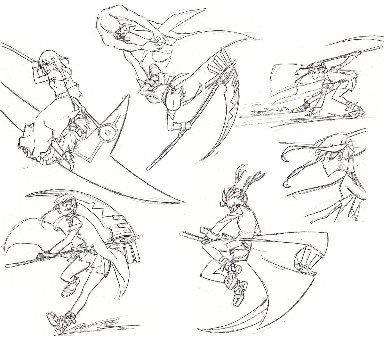 Maka in action/fight poses