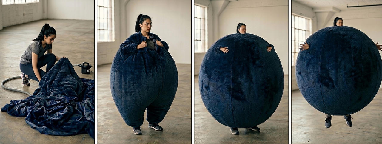 Inflation Suit Thread Stages of soft fabric ball suit inflation by lineman873 on DeviantArt