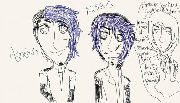 Asbolus, Nessus and Phoebe (OCs)