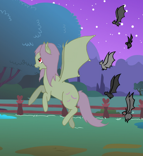 Flutterbat and her bat colony