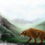 Smilodon walking in the land