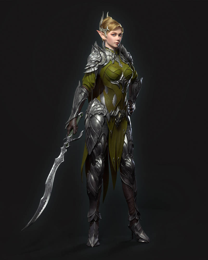 YCFCG Student modeling works elf knight by ycfwork on DeviantArt