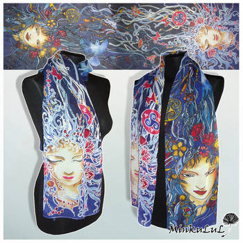 Silk scarf Night Queen - FOR SALE