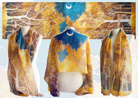 Silk scarf Lothlorien - for SALE