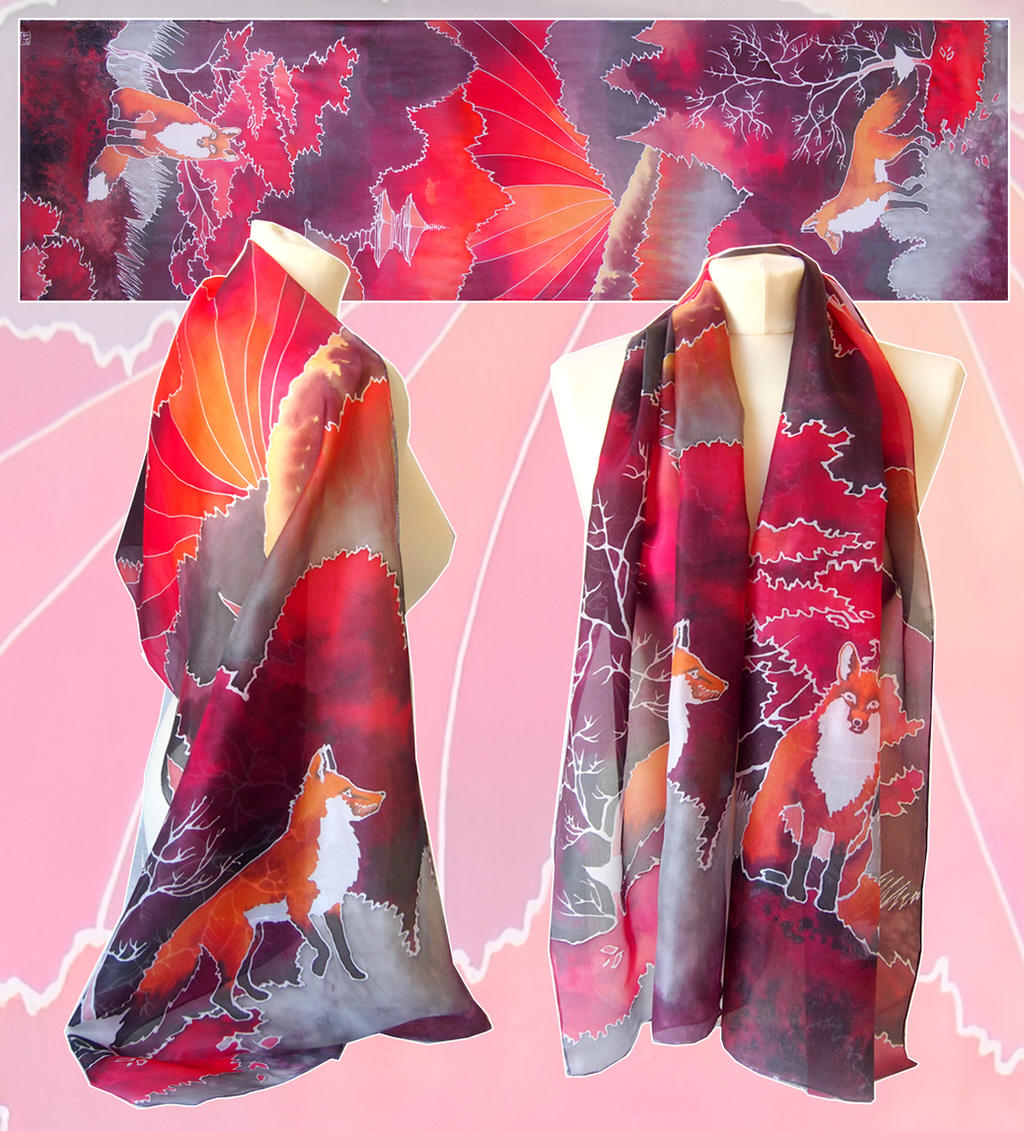 silk scarf FOX