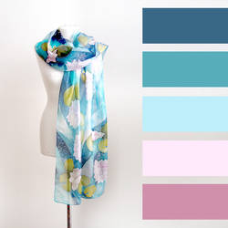 Waterlilies scarf with color set