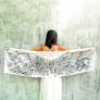 Angelic Wings hand drawn on silk