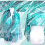 Dandelion silk scarf hand painted in turquoise