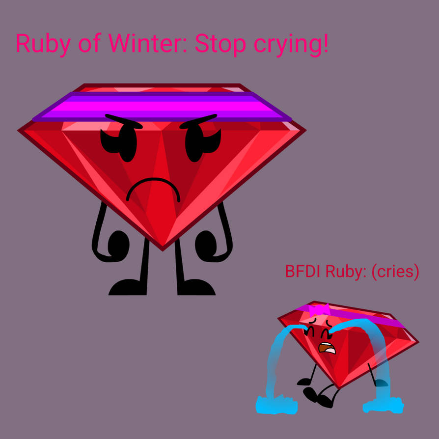 Ruby Cry Rafi BFDI Ruby Crying Wailing Ruby of Winter Angry Talk by KittyMittensX on ...