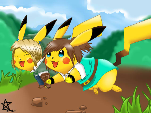 Link and me Pikachu