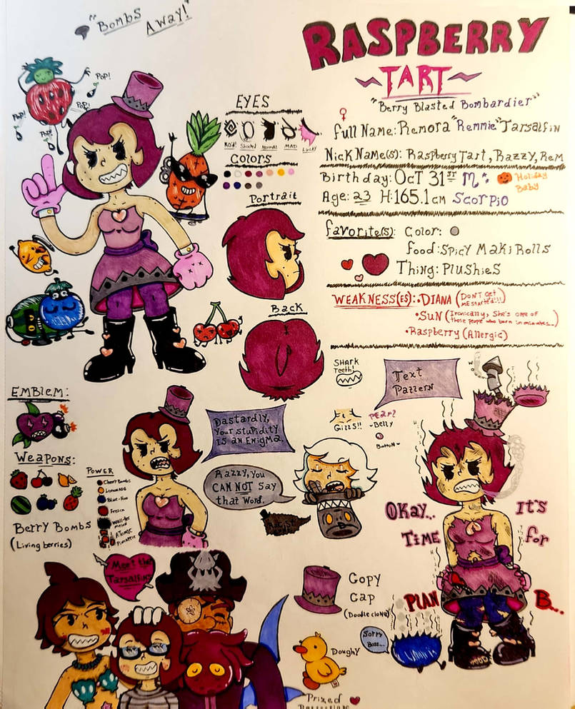 Raspberry Tart Reference Sheet by JO-Amingo on DeviantArt