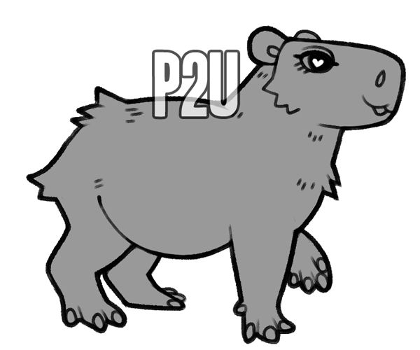1 X Capybara Black Pen Pets Cartoon Wild Animals Stationary School
