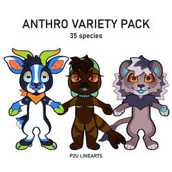 anthro variety pack (p2u linearts) $8/800 points!