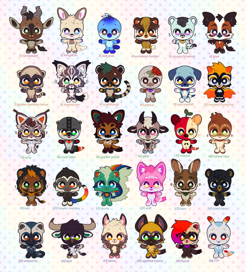 lots of chibi adopts (bug2go base) - OPEN by thekingtheory on DeviantArt