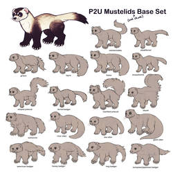 mustelids (+ skunk) p2u base set - $15/1500 points