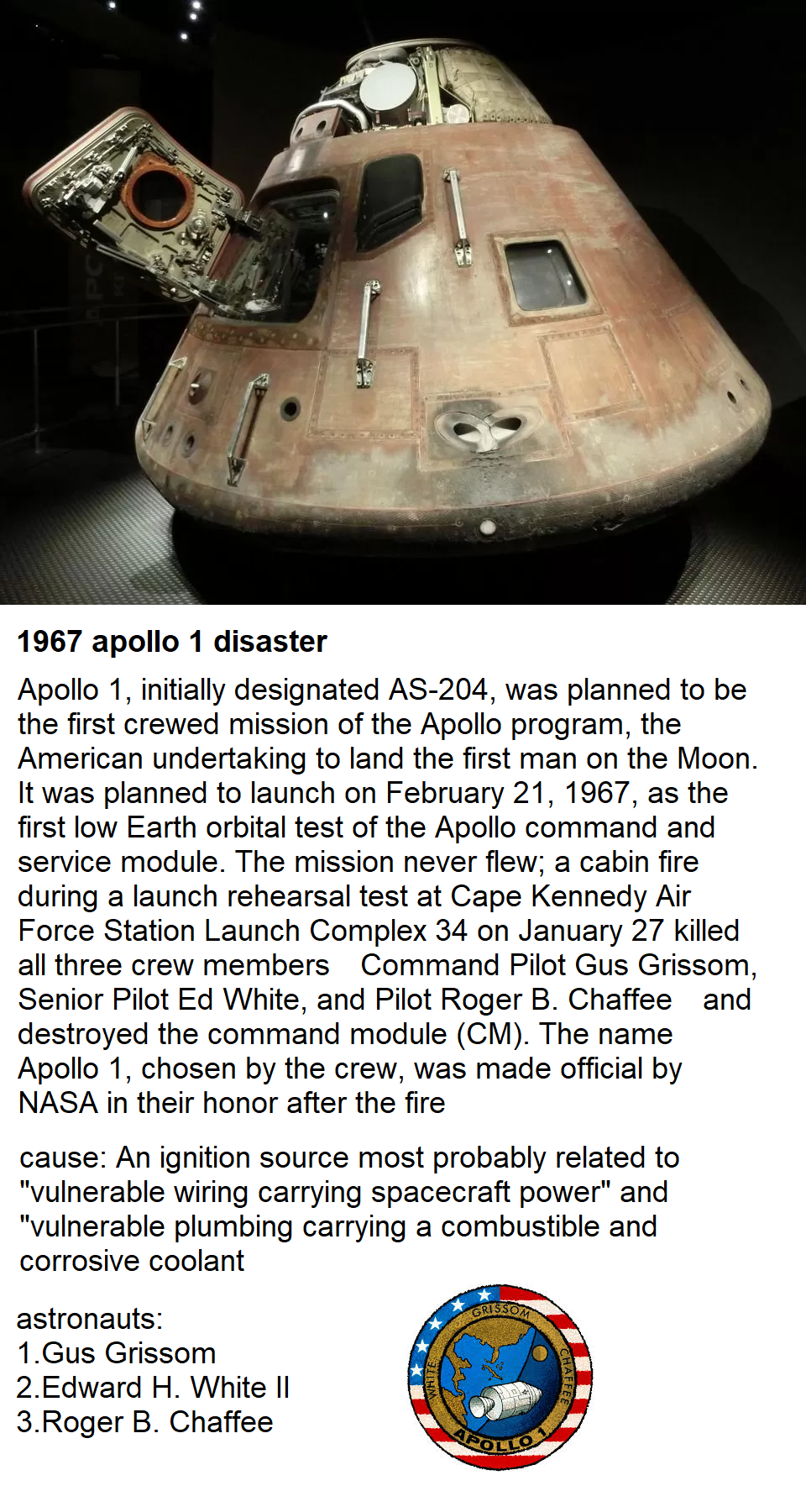 Apollo Crash 1967 apollo 1 disaster 57 Years ago by kaleludin18 on DeviantArt
