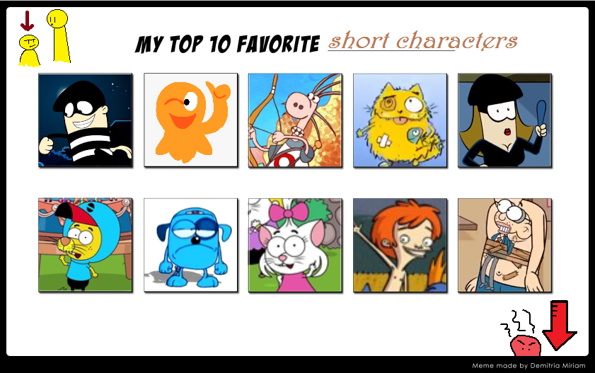 Top ten favorite short characters by Ctviz-fan on DeviantArt